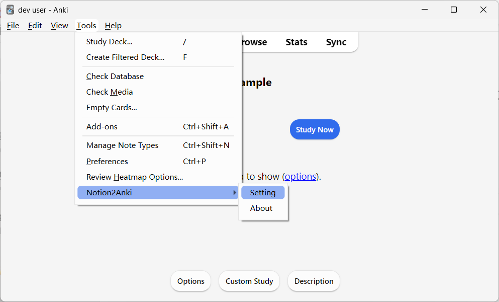 open setting